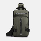 Waterproof Oxford Crossbody Bag, Anti-Theft Sling Bag, USB Charging & Multi-Pocket Design