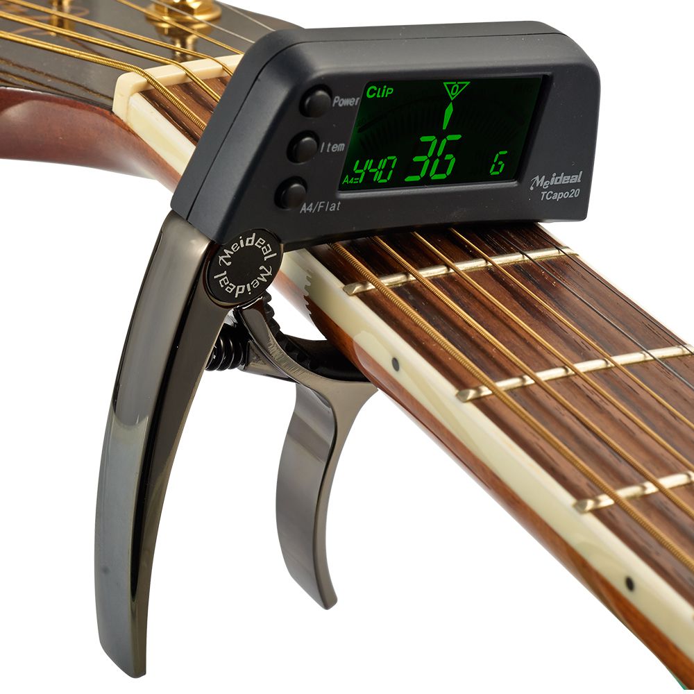 Capo & Tuner "TuneGrip" – 2-in-1 Guitar accessory with LCD screen