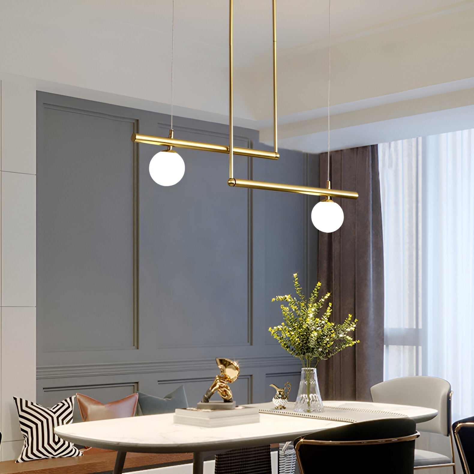 Nordic Glass Linear Luxury Pendant Lamp