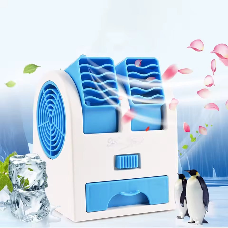 Dual-Outlet Turbo Cooling Desk Humidifier Fan