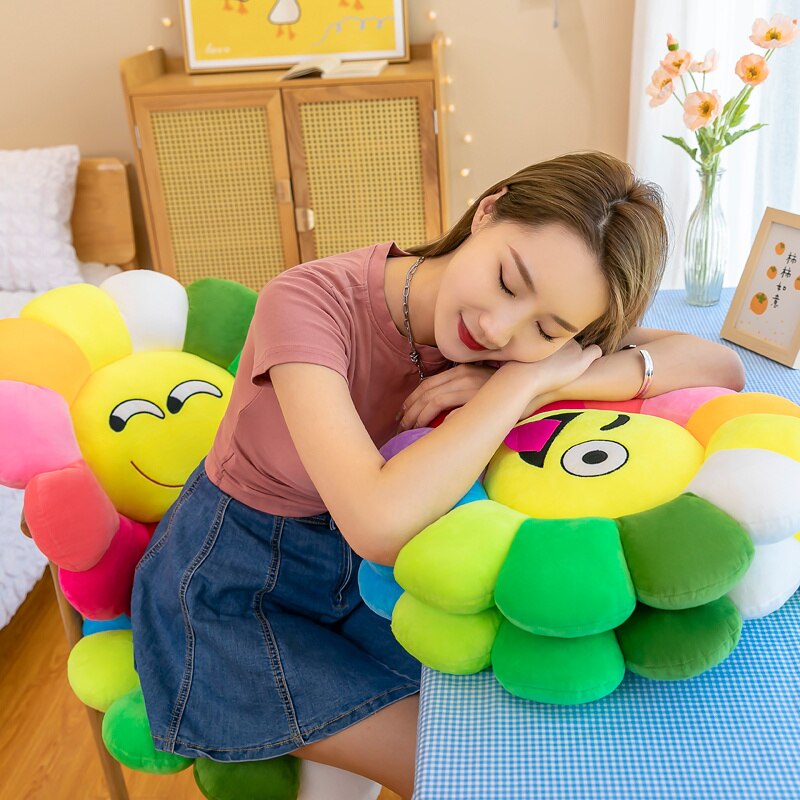 Colorful Sunflower Plush Comfort Seat Cushion