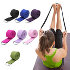 Premium Cotton Yoga Strap with Adjustable D Ring Buckle for Stretching and Pilates