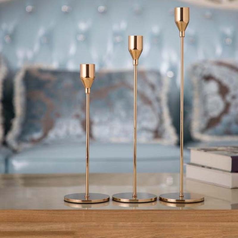 3-piece set metal candle holder