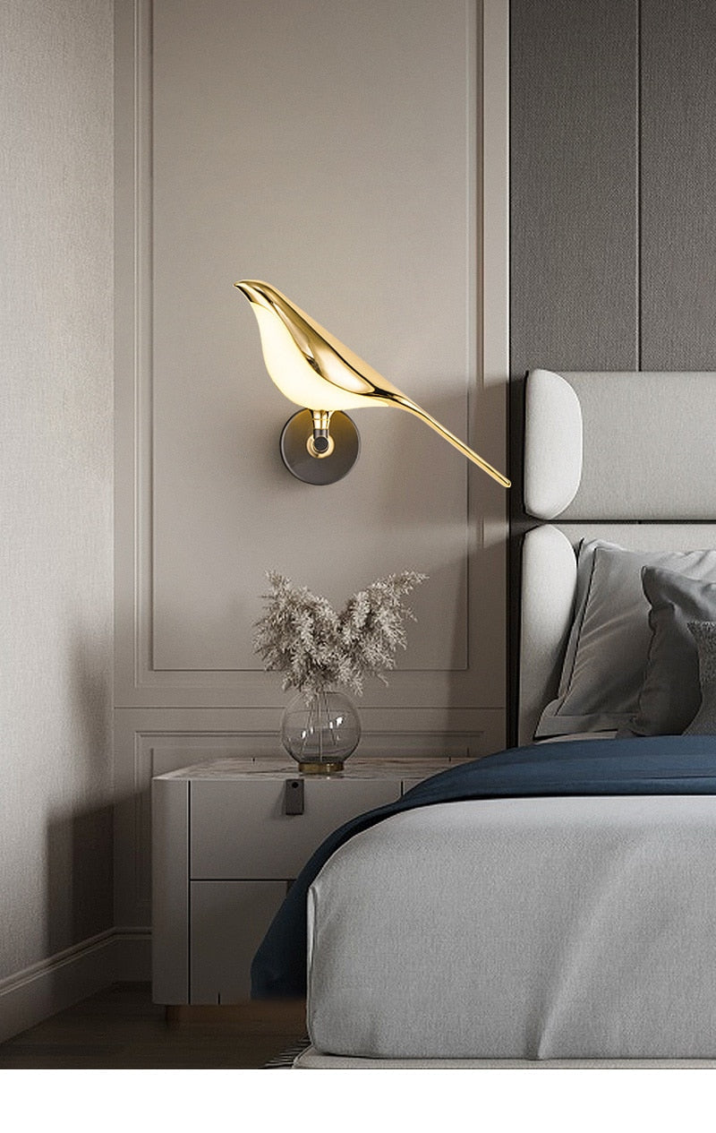 Gold Birds Wall Light