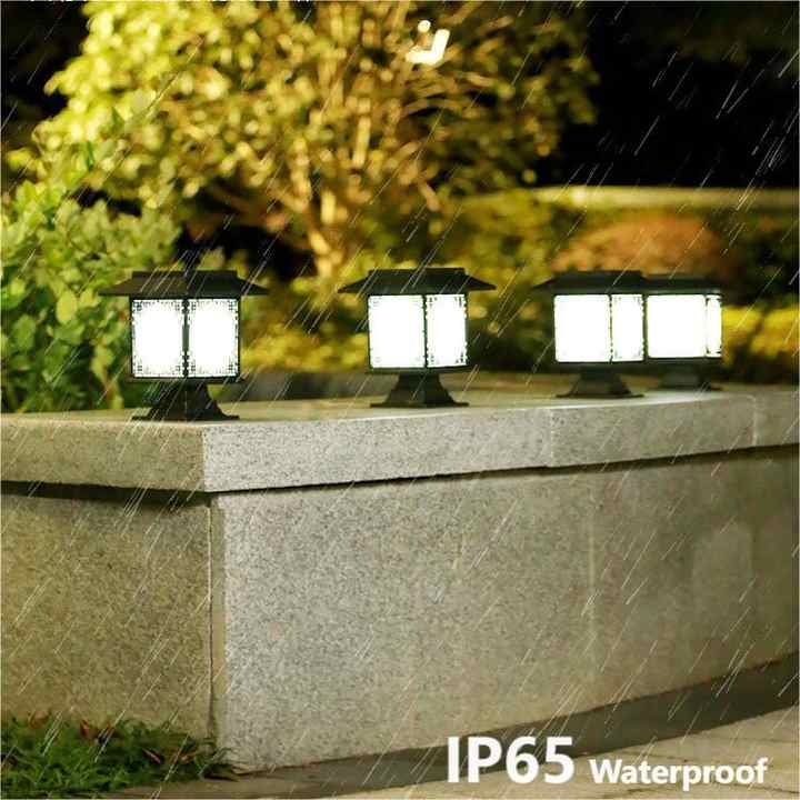 Solar LED Garden Lamp – Large Square Lamp with Warm Light and Dual Use