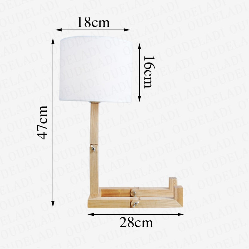 Robot Form Wood Table Lamp
