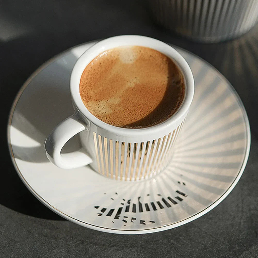 Creative dynamic SLR cup Leopard anamorphic zebra cup Luycho coffee tea cup set with coaster 90ml-225ml