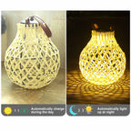 Solar LED Rattan Lantern – Large Outdoor Lighting in Oval Design for Garden and Terrace