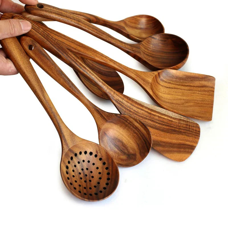 TeakChef 7-piece Kitchen Tool Set – Premium Teak Kitchen Tools for Style & Functionality