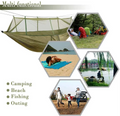 2-Person Outdoor Hammock with Mosquito Net - Portable Parachute Fabric Camping Bed