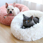 Beef Plush Calming Donut Dog Bed for Small to Large Dogs