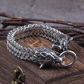 Silver Viking Bracelet "WolfBand" – Handmade with Fenrir Motif