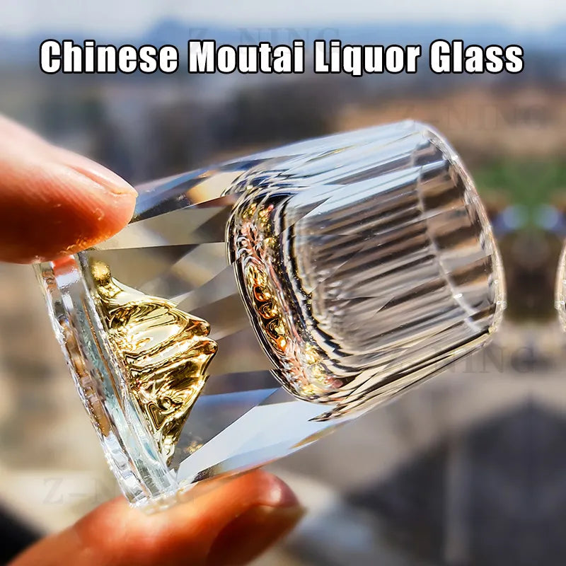 Crystal Glass Whiskey Glasses Bar Liqueur Sphere Cups Sake and Shochu Double-Walled Thick Bottoms Small Capacity Tea Cups