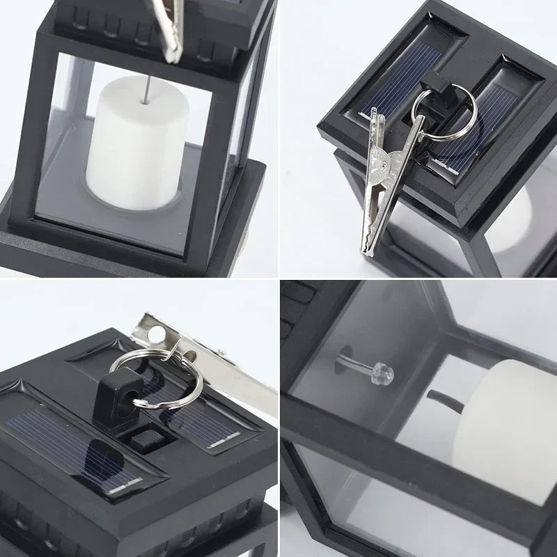 Solar Lantern with LED Candle – Hanging Lamp for Garden & Terrace, Decorative Light for Outdoor
