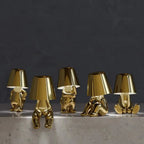 Golden Man LED Thinking Table Lamp – Playful Nightstand Lamp for Bedroom & Decor
