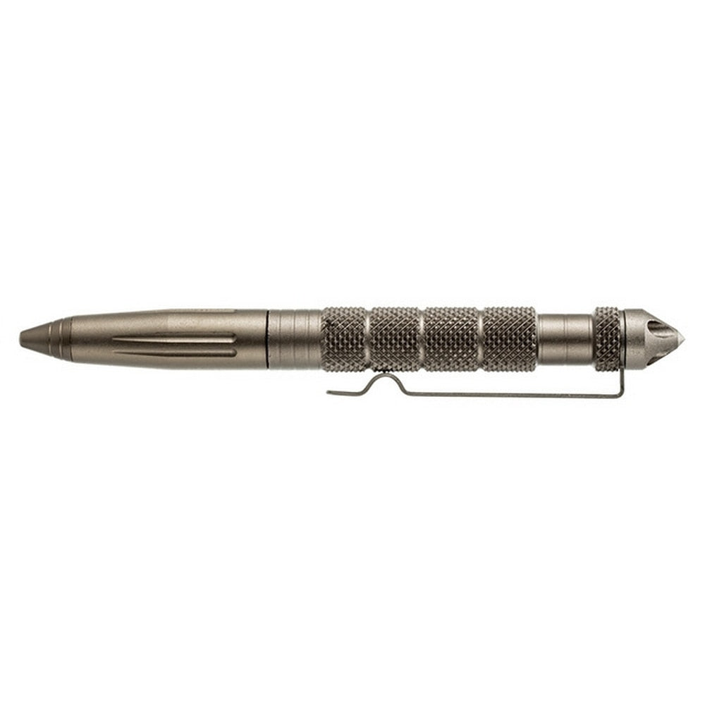 Tactical Survival Pen with Glass-Breaker Tip and Stainless Steel Handle