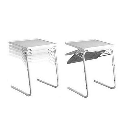 Plastic pad steel tube holder lift bar foldable portable multifunctional laptop table, height adjustable: 53-74cm, angle adjustable: 30 degrees / 60 degrees / 90 degrees / 180 degrees