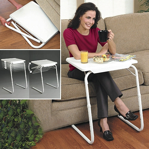 Plastic pad steel tube holder lift bar foldable portable multifunctional laptop table, height adjustable: 53-74cm, angle adjustable: 30 degrees / 60 degrees / 90 degrees / 180 degrees