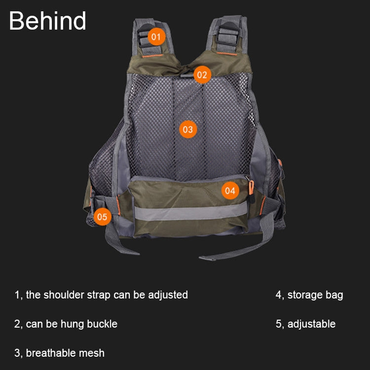 MEN Outdoor Multifunctional Fishing Vest Life Jacket (Gray)