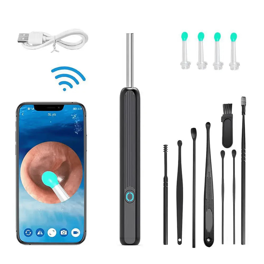 HD Earwax Removal Spoon — Wireless Otoscope with LED Light