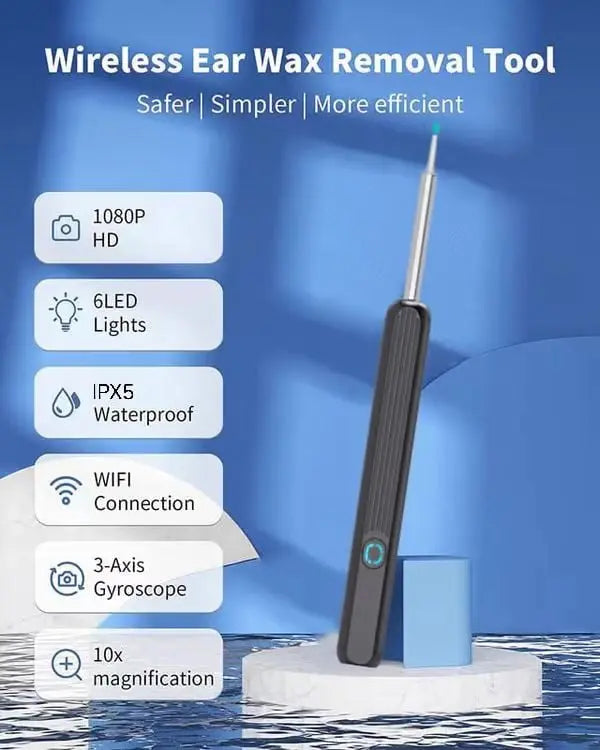 HD Earwax Removal Spoon — Wireless Otoscope with LED Light
