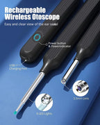 HD Earwax Removal Spoon — Wireless Otoscope with LED Light