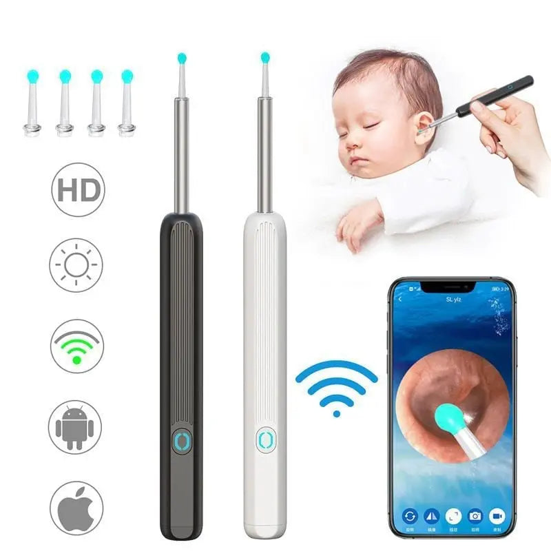 HD Earwax Removal Spoon — Wireless Otoscope with LED Light