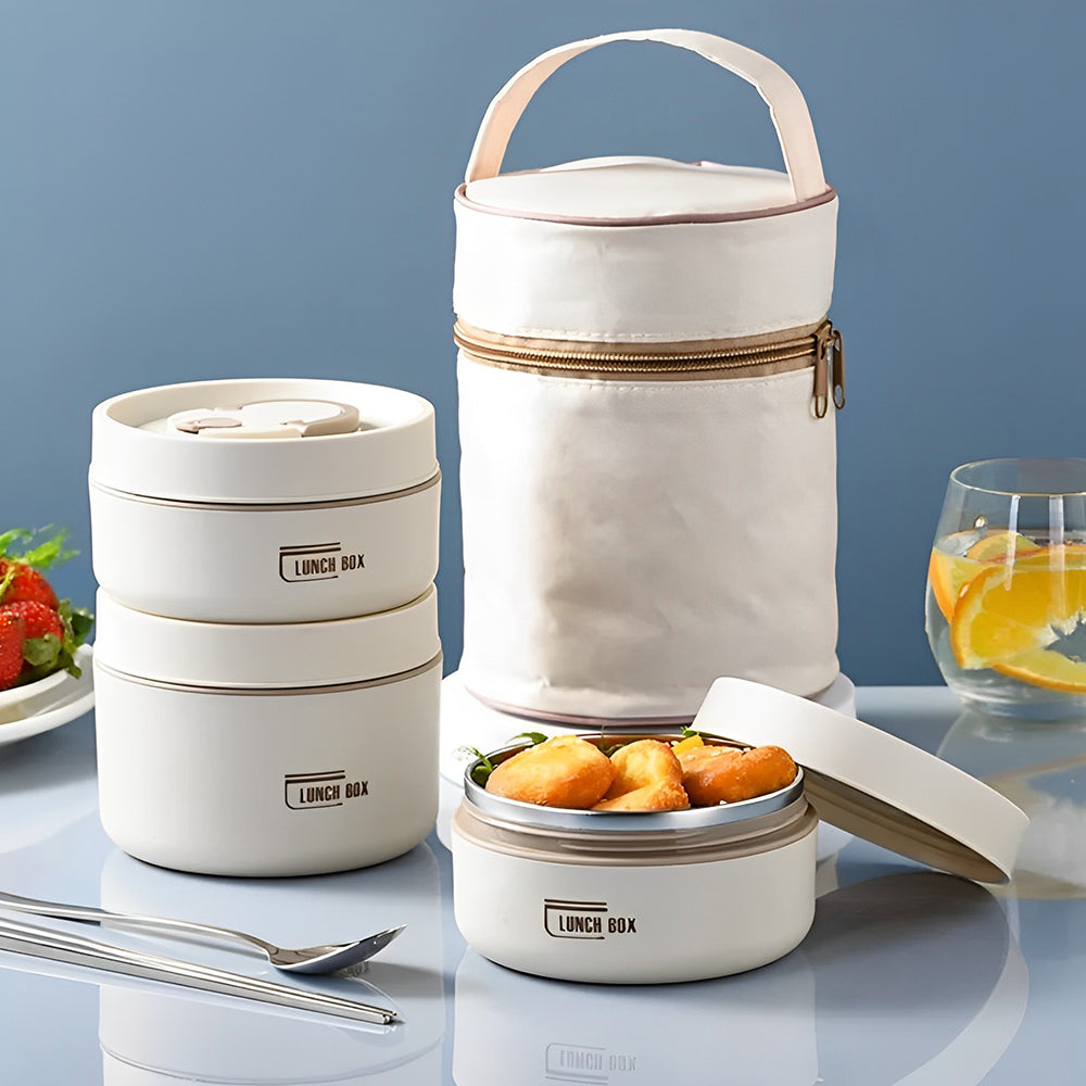 Portable insulated lunch box set