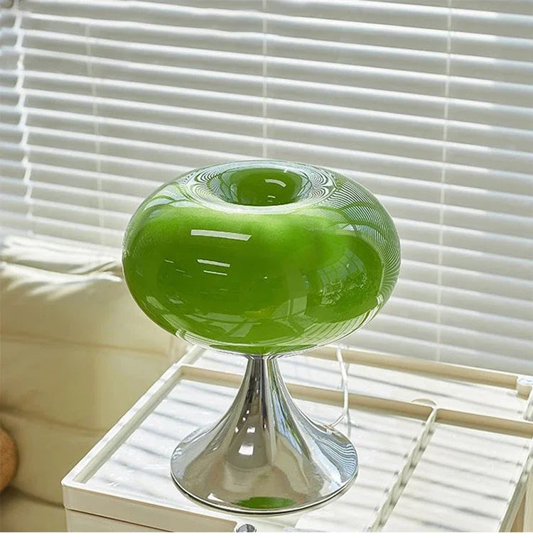 Antique Apple Table Lamp made of Glass | E27 Halogen, Rotary Switch