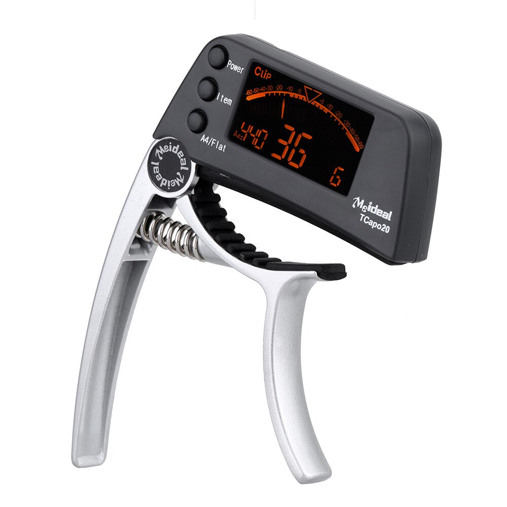 Capo & Tuner "TuneGrip" – 2-in-1 Guitar accessory with LCD screen
