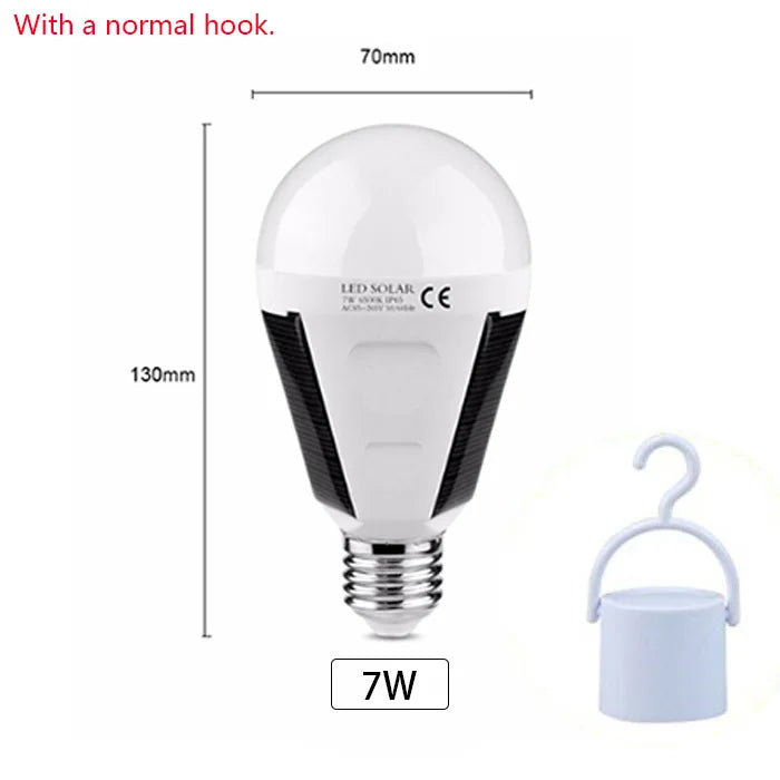 Solonight Solar LED Bulb with E27 Socket | 7W/12W | Rechargeable & Waterproof | For Camping, Garden & Emergency Light