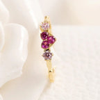 Feminine Heart Diamond Ring