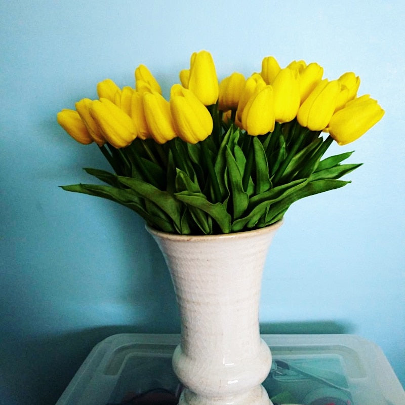 Artificial Flower Bouquet with Tulips, Decoration (10 Pieces)
