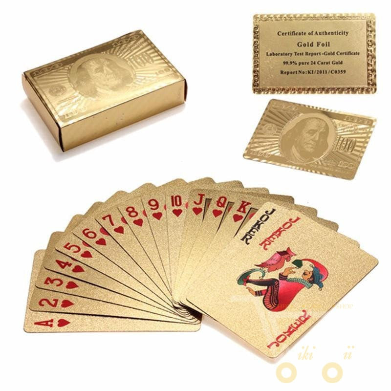 24K Gold Plated Playing Card with Wood - Style Box