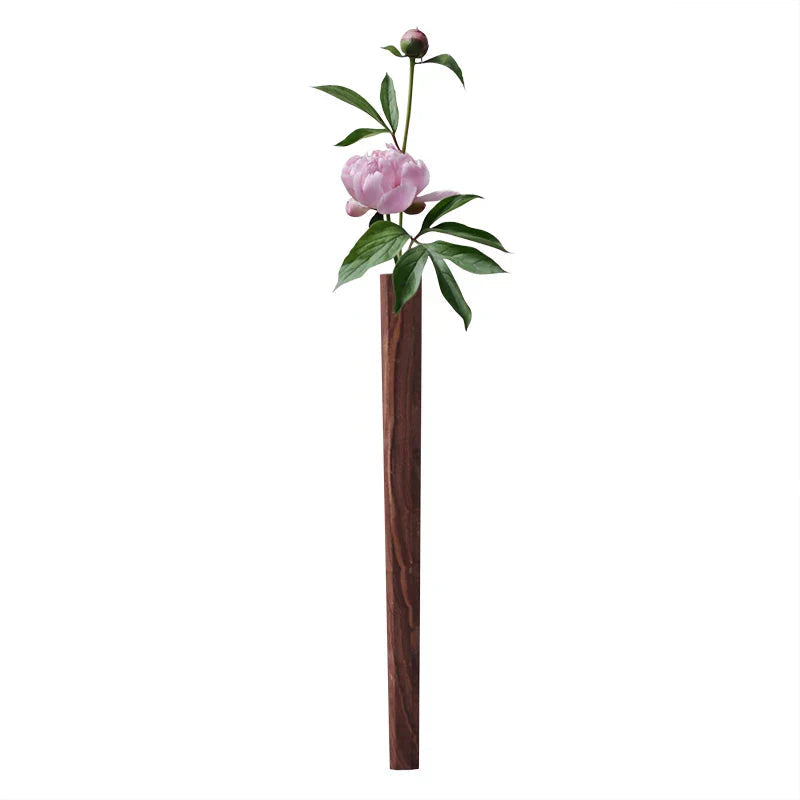 Handcrafted Solid Wood Wall Vase