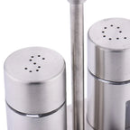 Stylish set of stainless steel mills with a practical and elegant stand