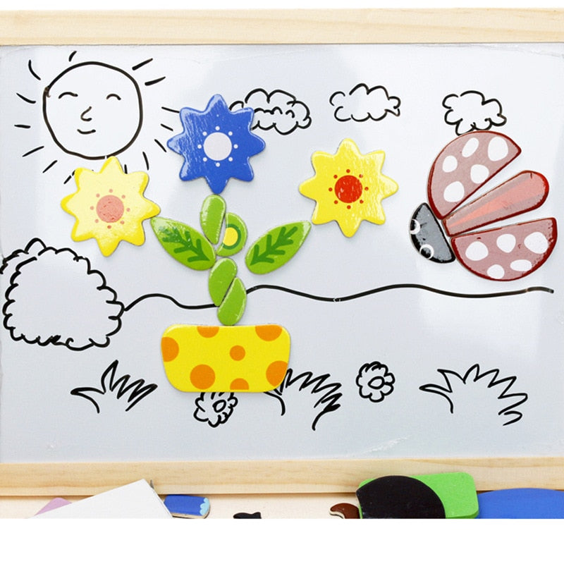 DrawPlay Board - Creative Wooden Magnetic Blackboard
