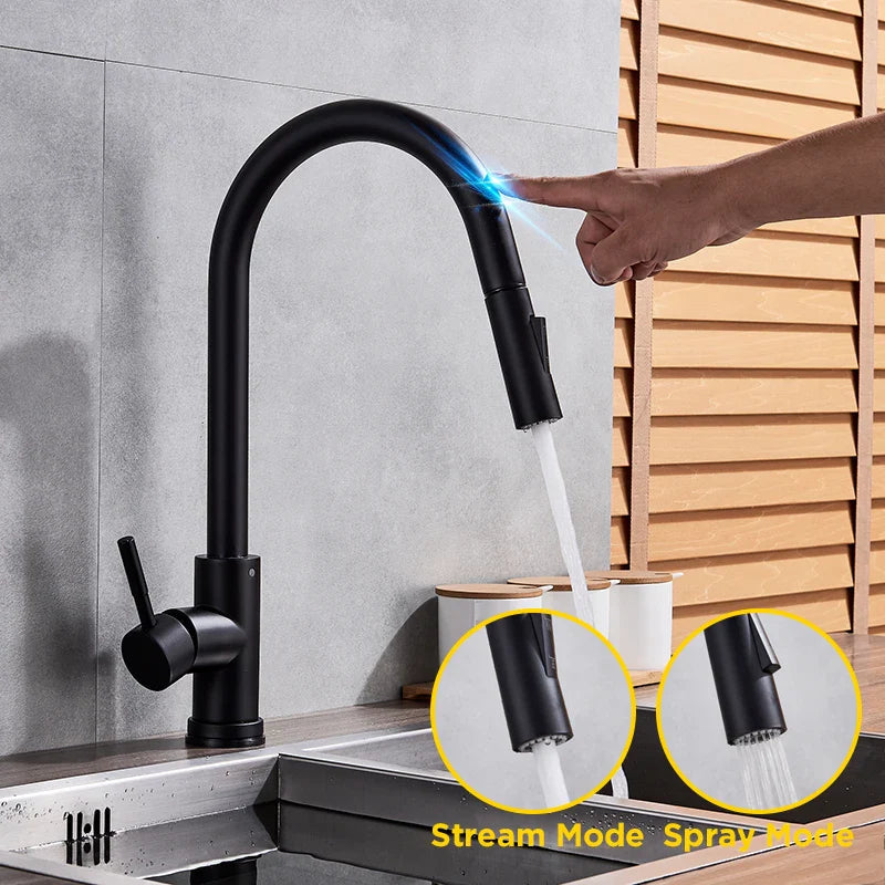 Pull-out Kitchen Faucet with Touch Control and Sensor Function