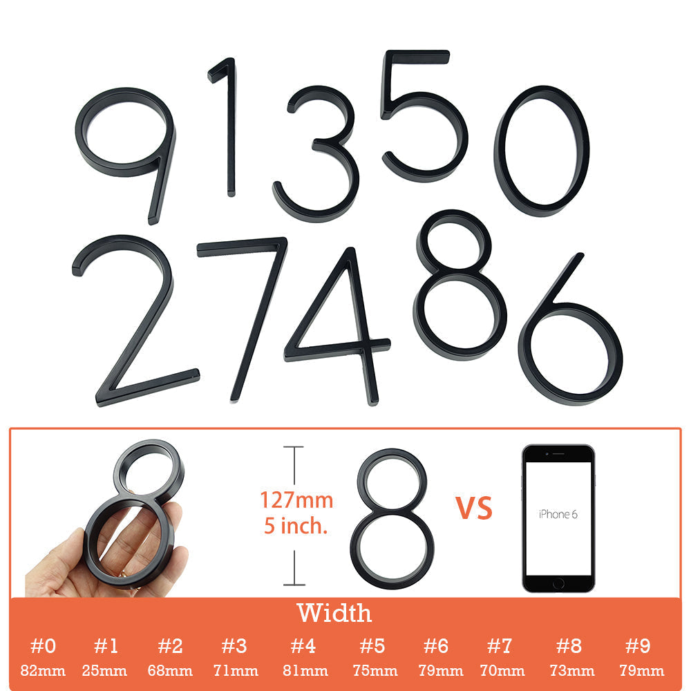Large modern metal house number address accessory
