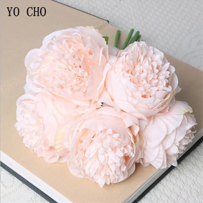 Large Peony Silk Flower Bouquet Set