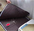 Non-slip mat against cat litter with waterproof underside