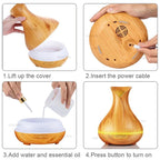 400mL Essential Oil Diffuser and Humidifier w/ Mood LED Lights