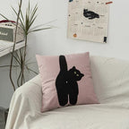 Black Cat & Garden Tufted Pillow Case