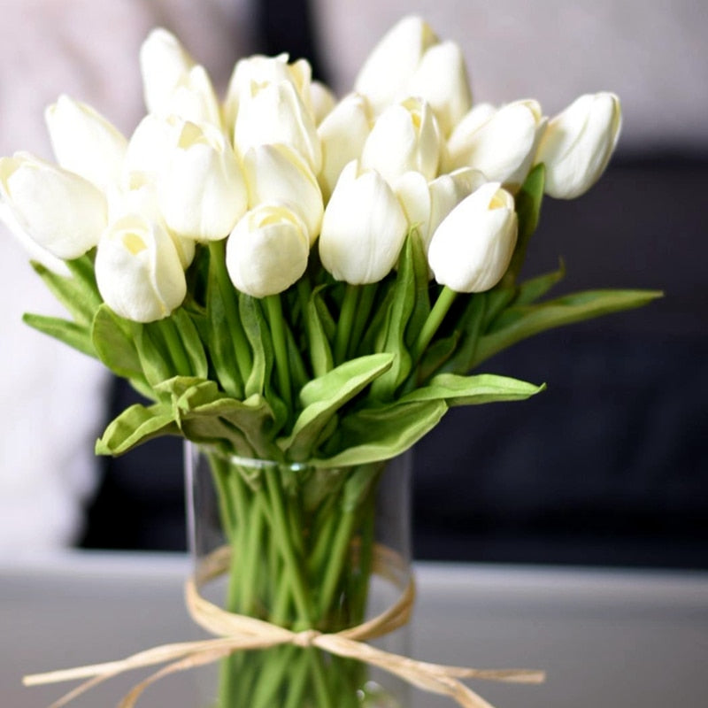 Artificial Flower Bouquet with Tulips, Decoration (10 Pieces)
