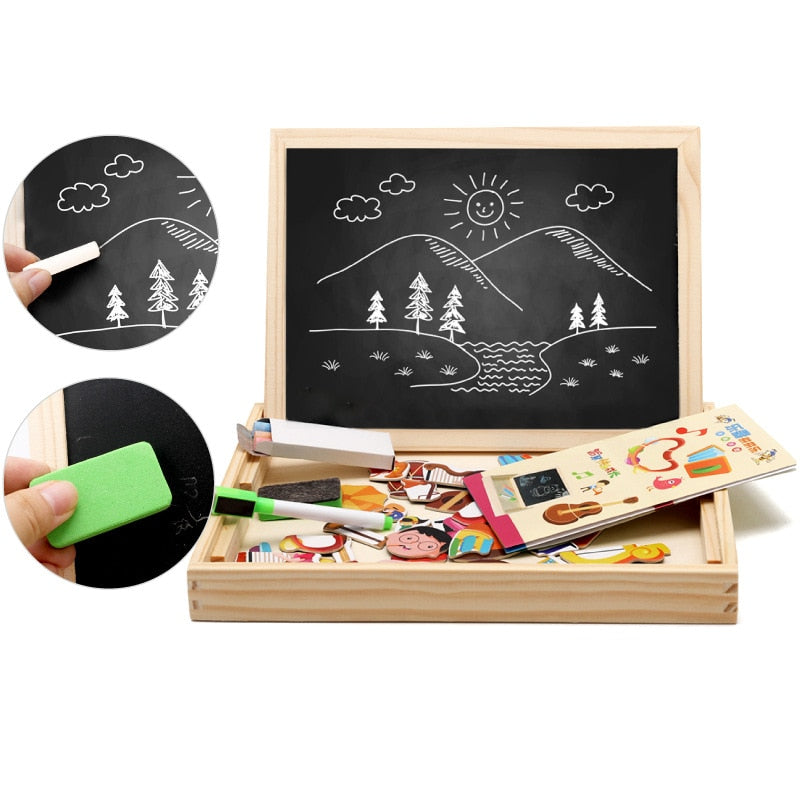 DrawPlay Board - Creative Wooden Magnetic Blackboard