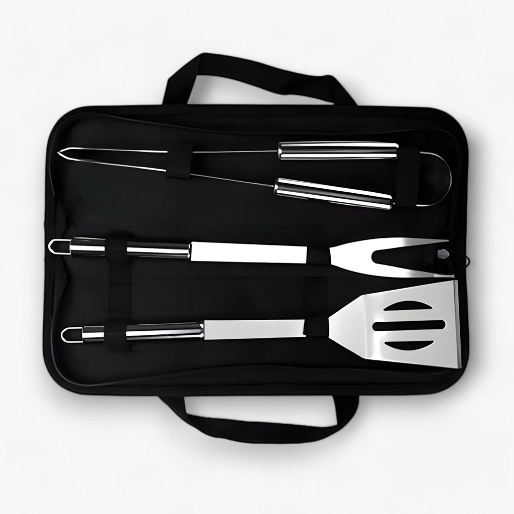 Stainless Steel BBQ Grill Tool Set with Carrying Case