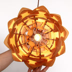 Handcrafted Wooden Pine Cone Pendant Light
