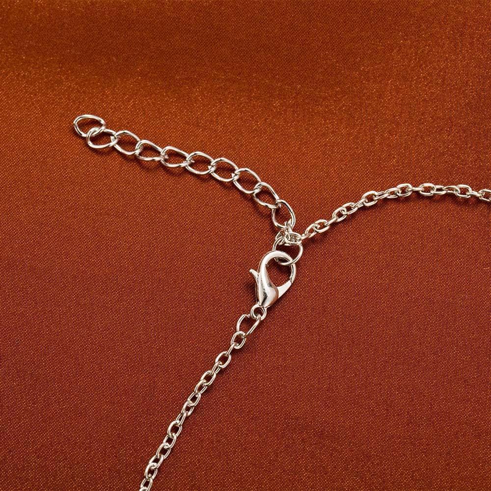 Luxury Shiny Rhinestone Snowflake Necklace Pendants Chain Long