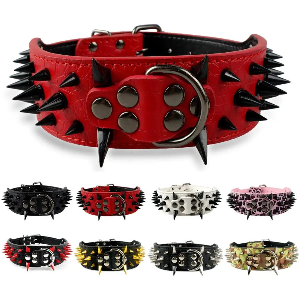 Dog collar with studs for large dogs