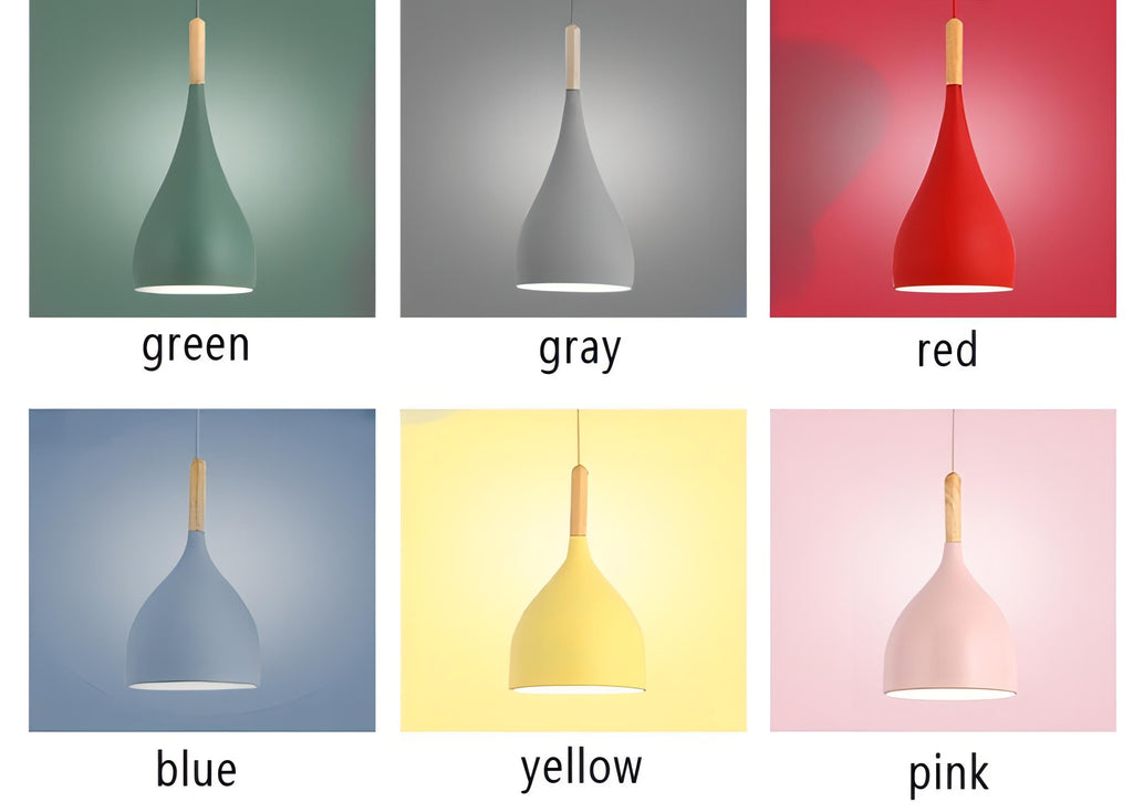Talon - Modern Drop-Shaped Wooden Pendant Light Scandinavian Ceiling Light
